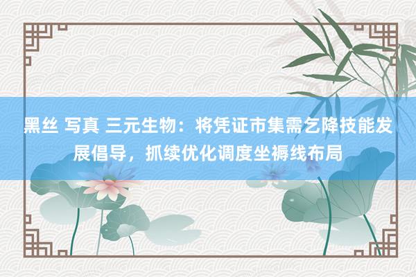 黑丝 写真 三元生物：将凭证市集需乞降技能发展倡导，抓续优化调度坐褥线布局