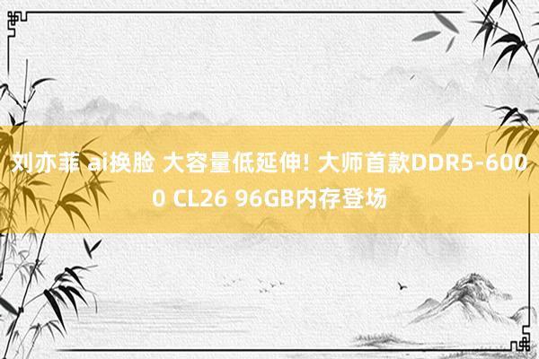 刘亦菲 ai换脸 大容量低延伸! 大师首款DDR5-6000 CL26 96GB内存登场