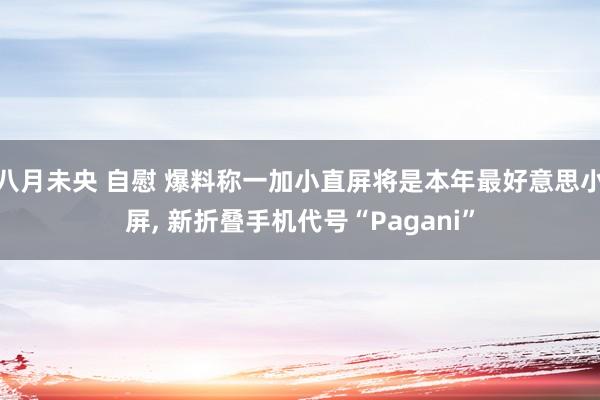 八月未央 自慰 爆料称一加小直屏将是本年最好意思小屏， 新折叠手机代号“Pagani”