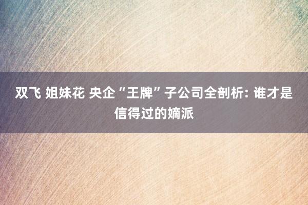 双飞 姐妹花 央企“王牌”子公司全剖析: 谁才是信得过的嫡派